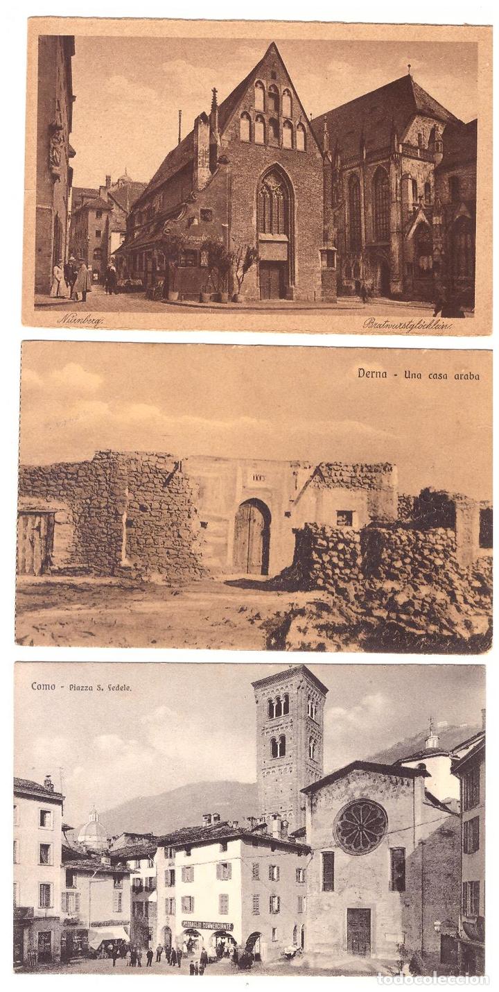 Postales: Lote de 3 Postales: Derna.- Una casa &aacute;rabe
