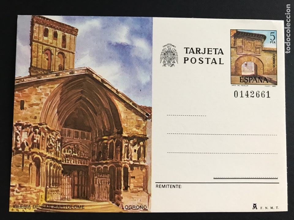 Postales: Tarjeta Postal Iglesia de San Bartolome (Logro&ntilde;o) - Foto 1