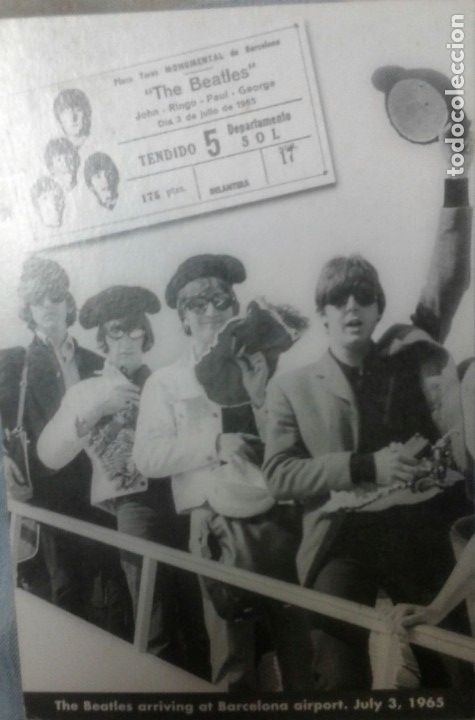 Postales: The Beatles - Llegada a Barcelona - Foto 1