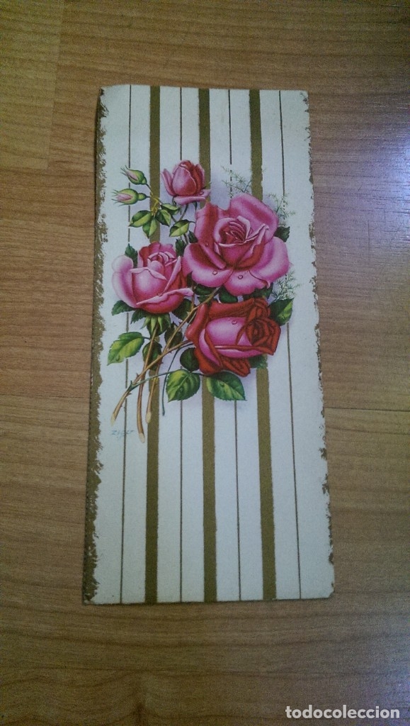 Postales: POSTAL ROSAS DESPLEGABLE GRAN TAMA&Ntilde;O