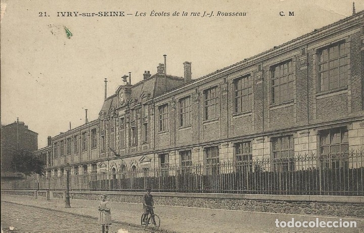 Postales: Postal Ivry-Sur Seine. Les &Eacute;coles de la rue J. J. Rousseau. 21. Francia. C.M. Paris. 1915.