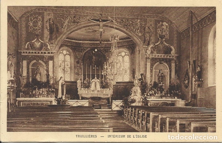 Postais: Postal Francia: Thuillieres. Interieur de l'Eglise. Principios s. XX.