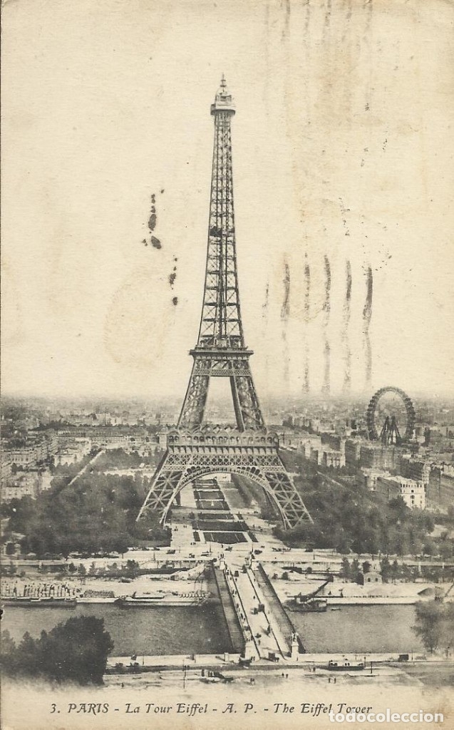 Postales: Postal Francia. Paris. La Tour Eiffel. A. P. 3. 1921. - Foto 1