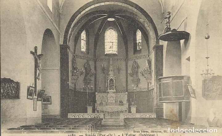 Postcards: Postal Francia. Sorede. L'Eglise. Principios siglo XX.