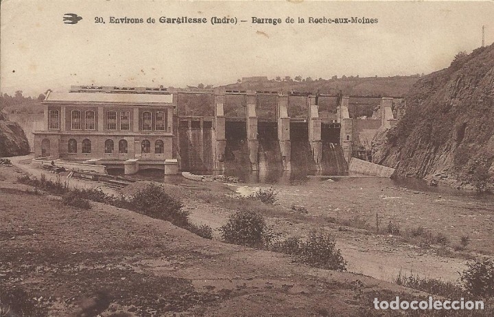 Postkarten: Postal Francia. Gargilesse. Barrage de la Rouche-aux-Moines. 20. Principios del siglo XX.