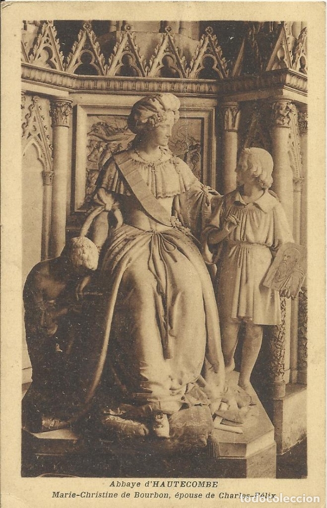 Postcards: Abbaye d'Hautecombe. Marie-Christine de Bourbon. Principios siglo XX. Postal Francia.