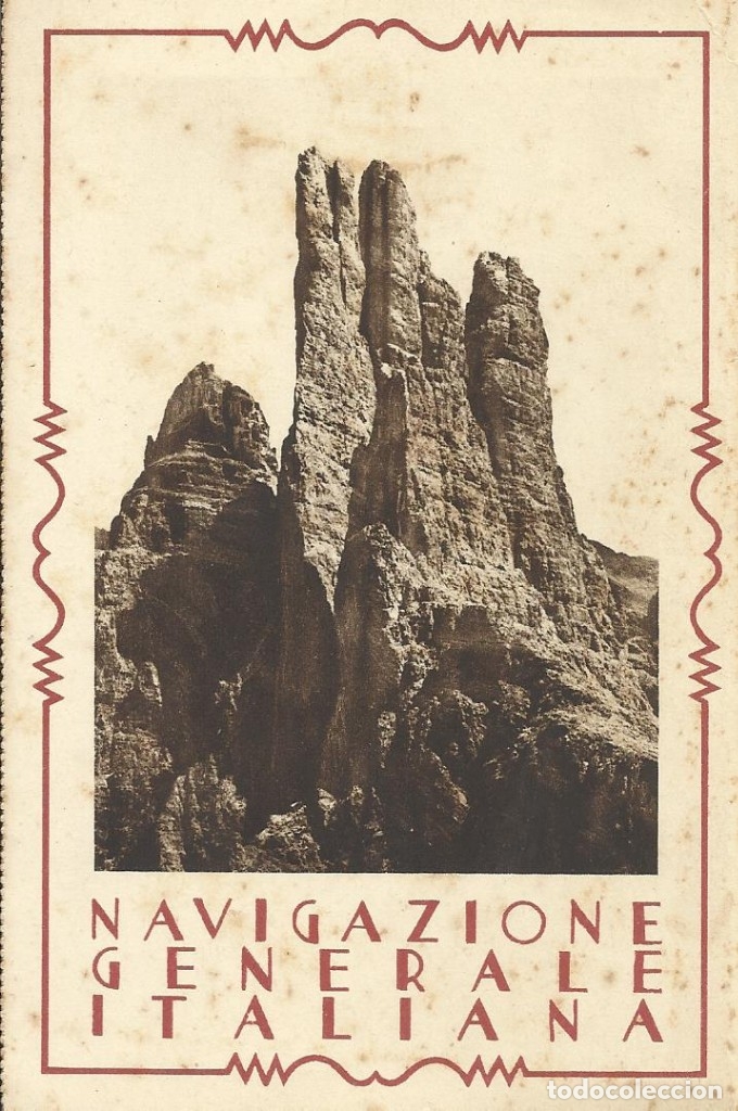 Cartoline: Postal Italia. Navigazione generale Italiana. 9x14 cm. 1929 Expo Barcelona.