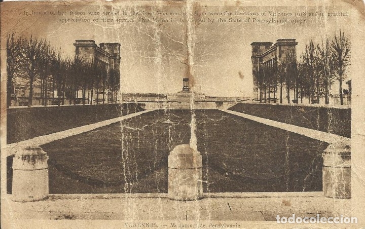 Cartoline: Postal Francia. Varennes. Monument de Pensylvanie. 9x14 cm. Principios siglo XX.