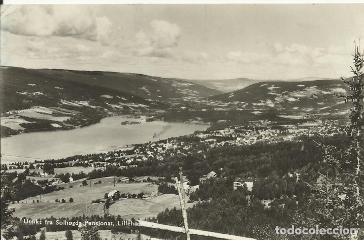Cartoline: Postal Noruega. Lillehammer. Pensjonat. 9x14 cm. 1948. Escrita.