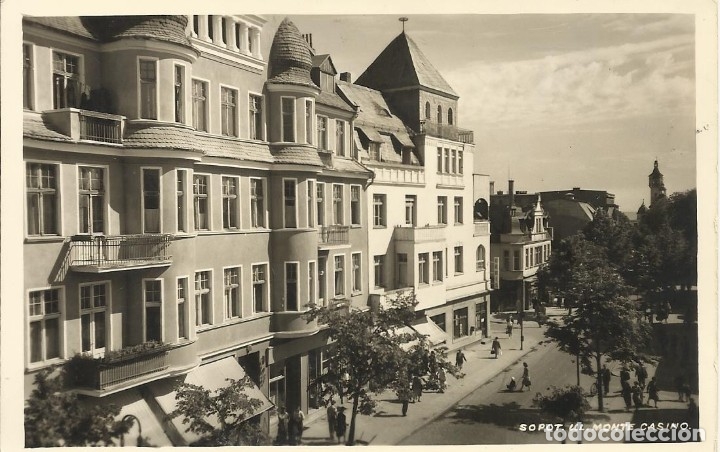Postales: Postal Polonia. Sopot. Promenada Ul. Monte Casino. Fotoplastyka. A&ntilde;os 40. 9x14 cm.