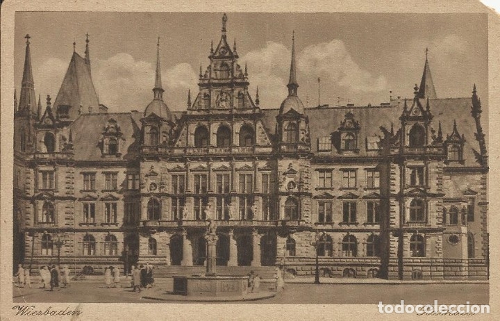 Cartoline: Postal Alemania. Wiesbaden. Rathaus. Principios siglo XX.