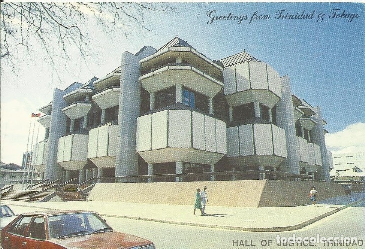 Postcards: Trinidad and Tobago. Hall of Justice. Trinidad. Greetings. 10x15 cm. Buen estado. A&ntilde;os 80.