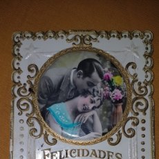 Postales: ANTIGUA POSTAL ROMÁNTICA TROQUELADA FELICIDADES 1936 ZXY. Lote 176425157