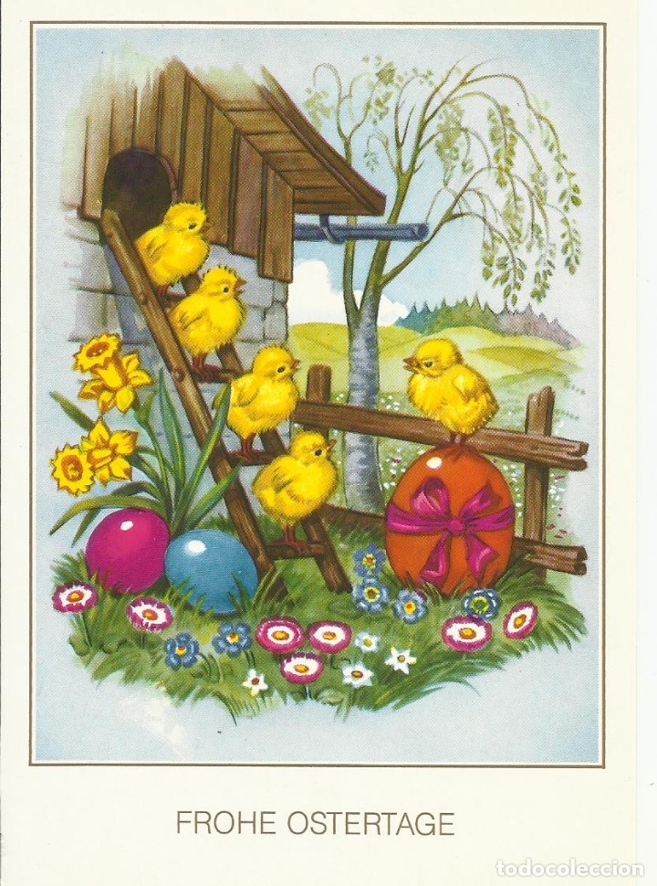 Cartoline: Frohe Ostertage. Austria. Buen estado. Escrita. 14,5x10,5 cm. A&ntilde;os 90. Postal.