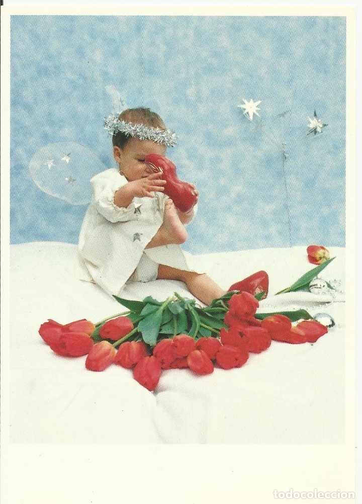Cartoline: Navidad. Holanda. Buen estado. Escrita. A&ntilde;os 90. 10x15 cm. Ni&ntilde;o &aacute;ngel. Postal.