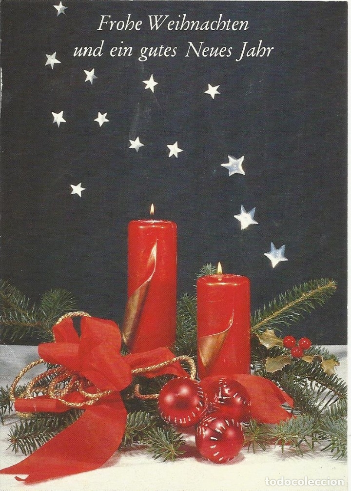 Postcards: Frohe Winnachten. Neue Jahr. Austria. A&ntilde;os 90. 15x10,5 cm. Escrita sello. Navidad. Postal.