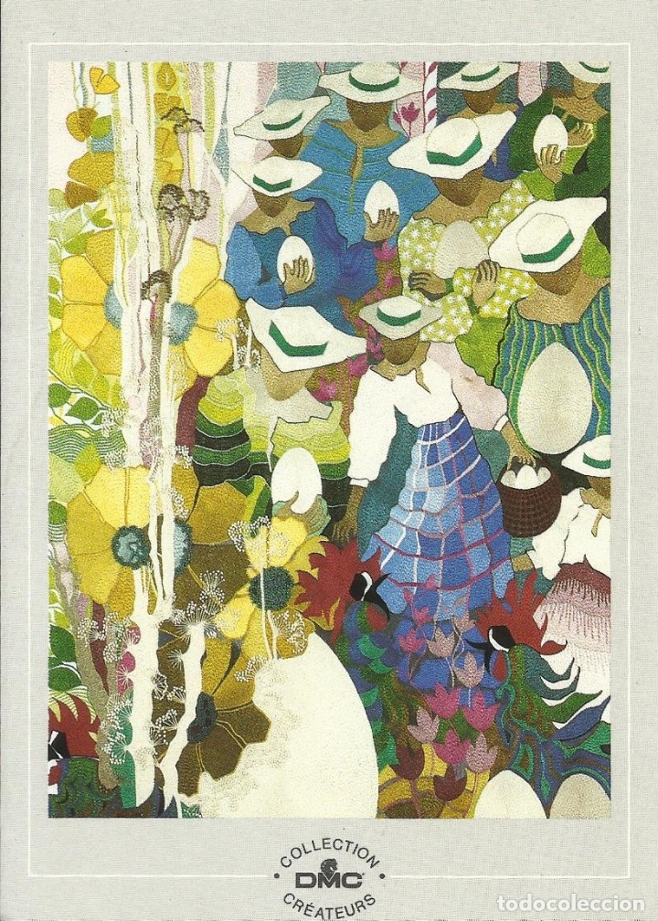 Postales: Caroline Roussel. Peintre Brodeur. Les paques bleues. Labores del Hogar. Postal. 15x11 cm.