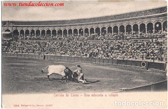 Postales: Corrida de Toros - Una estocada a volapi&eacute; - Foto 1