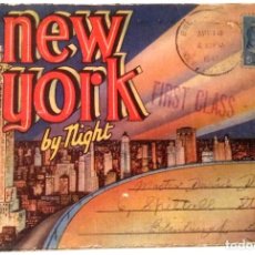 Postales: LIBRETO CON 18 DIBUJOS TIPO COMIC DE NEW YORK DE NOCHE 1947. Lote 181219086
