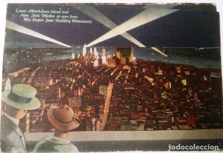 Postales: LIBRETO CON 18 DIBUJOS TIPO COMIC DE NEW YORK DE NOCHE 1947 - Foto 2