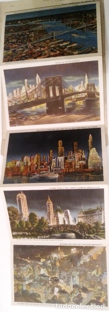 Postales: LIBRETO CON 18 DIBUJOS TIPO COMIC DE NEW YORK DE NOCHE 1947 - Foto 6