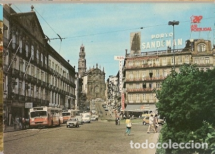 Postais: Portugal ** & Postal, Oporto, Plaza de la Libertad y Torre de los Cl&eacute;rigos (1142)