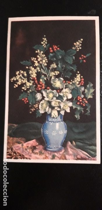Postais: 1POSTAL DE . **  JARRON CON FLORES ** USADA 30 MAYO 1956