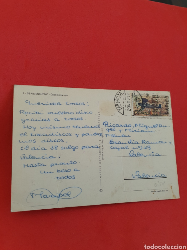 Postales: Tarjeta circulada.Caperucita Roja.1971. - Foto 2