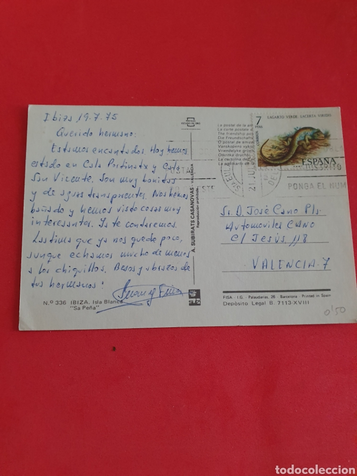 Postales: Ibiza.Sa Pe&ntilde;a.Isla Blanca.1975. - Foto 2