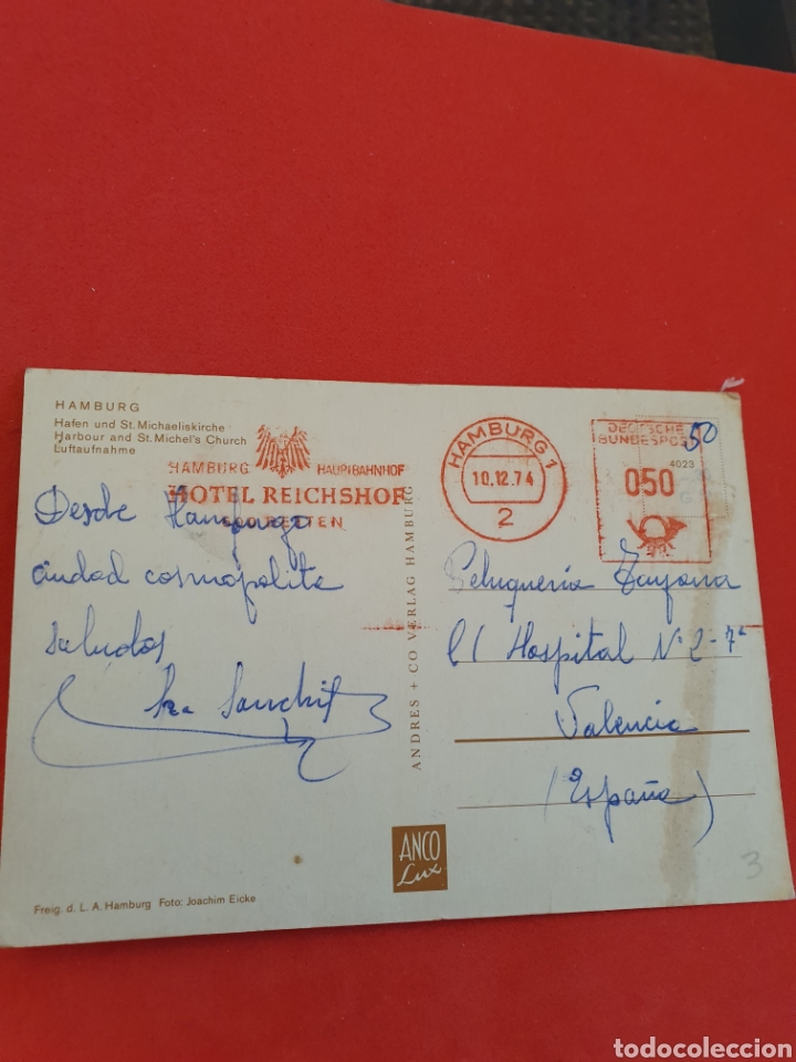 Postales: Hamburg.Circulada.1974. - Foto 2
