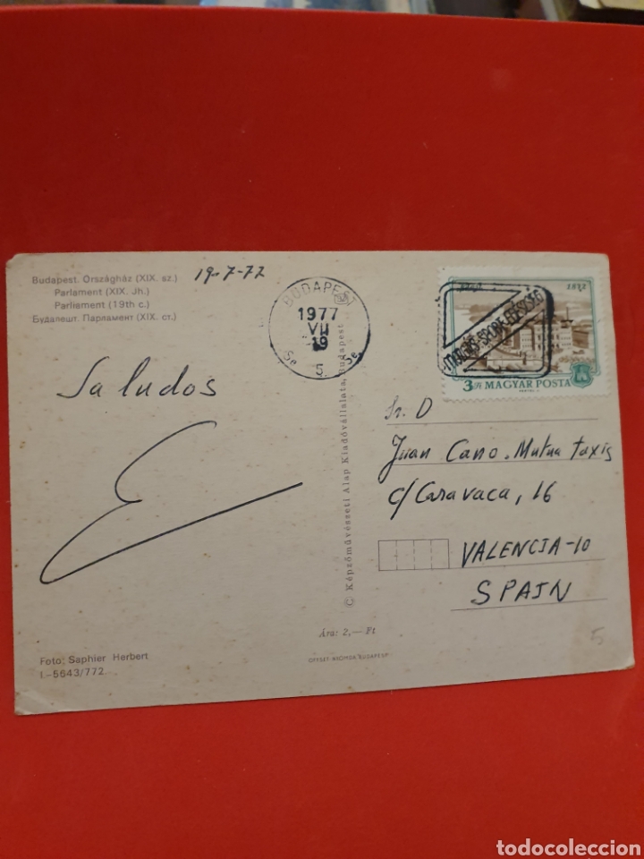 Postales: Budapest.Parlament.Circulada.1977. - Foto 2