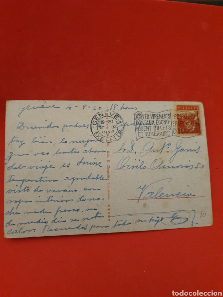 Postales: Geneve et les Ponts.Circulada.1920 - Foto 2