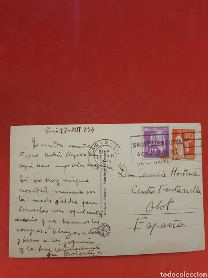 Postales: Paris.El Arco del Triunfo .Circulada. - Foto 2