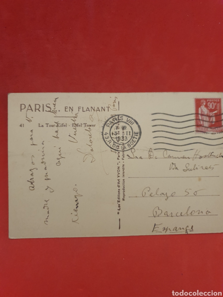 Postales: Paris La Tour Eifel.Circulada.1933. - Foto 2