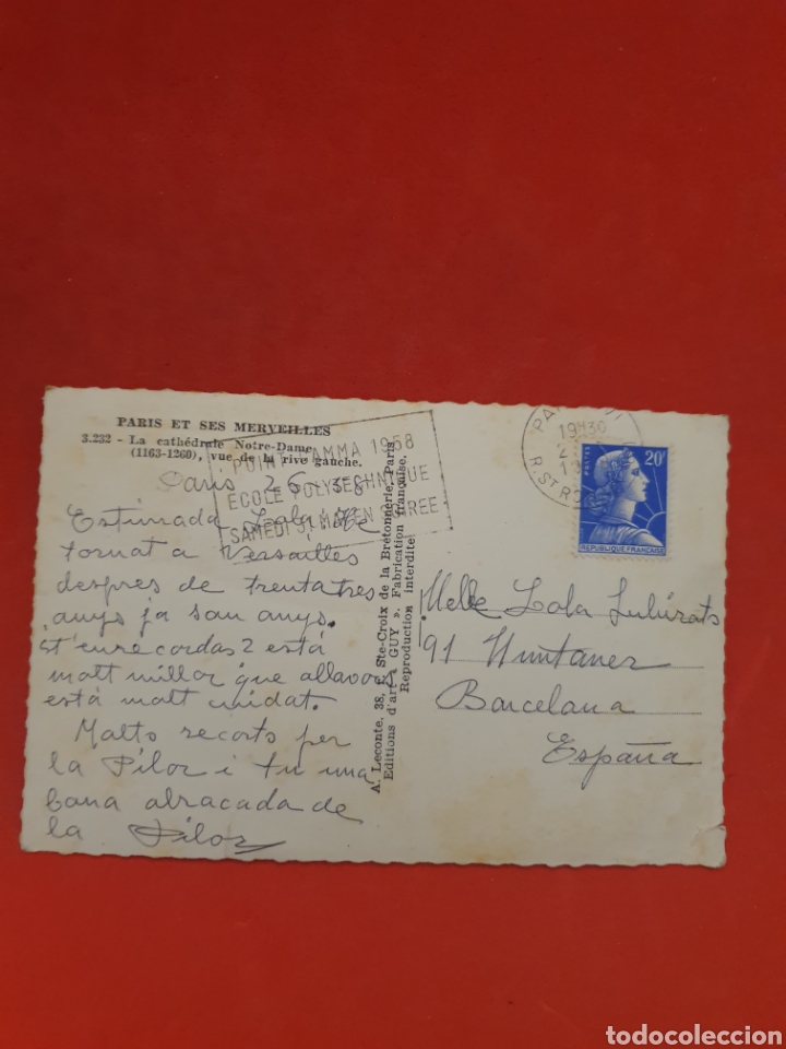 Postales: Paris.Et ses Mervelles.Circulada.1958. - Foto 2