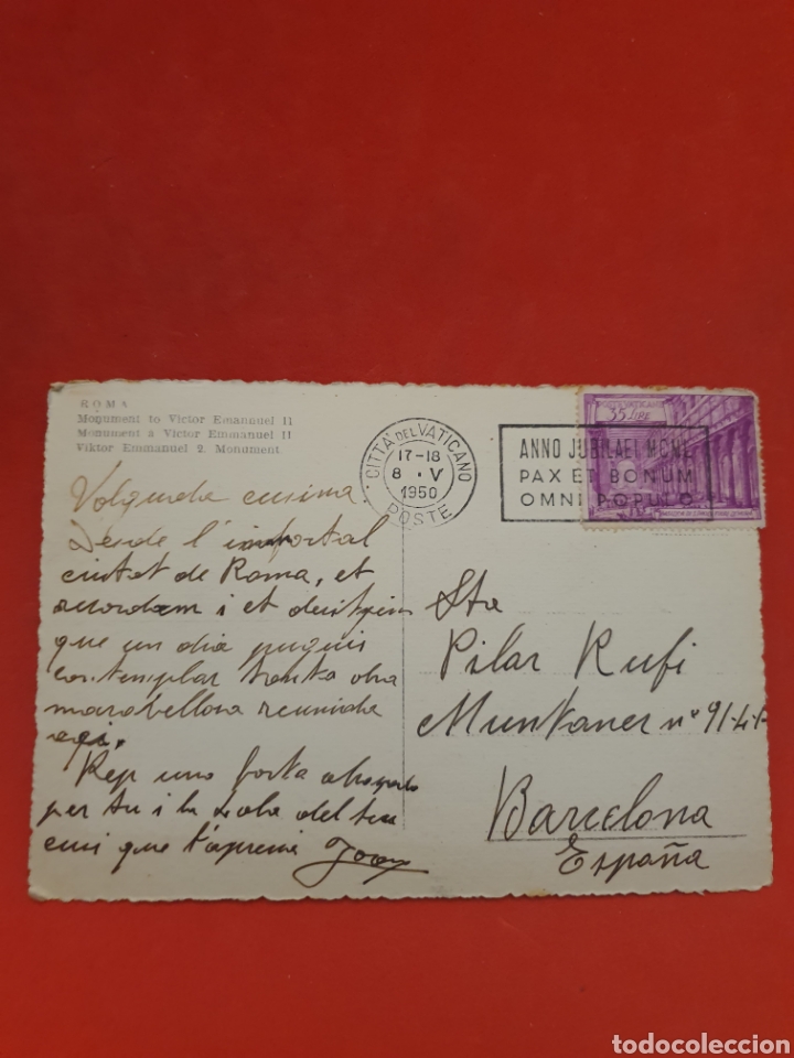 Postales: Roma.Vitt Emanuele.Circulada.1950. - Foto 2