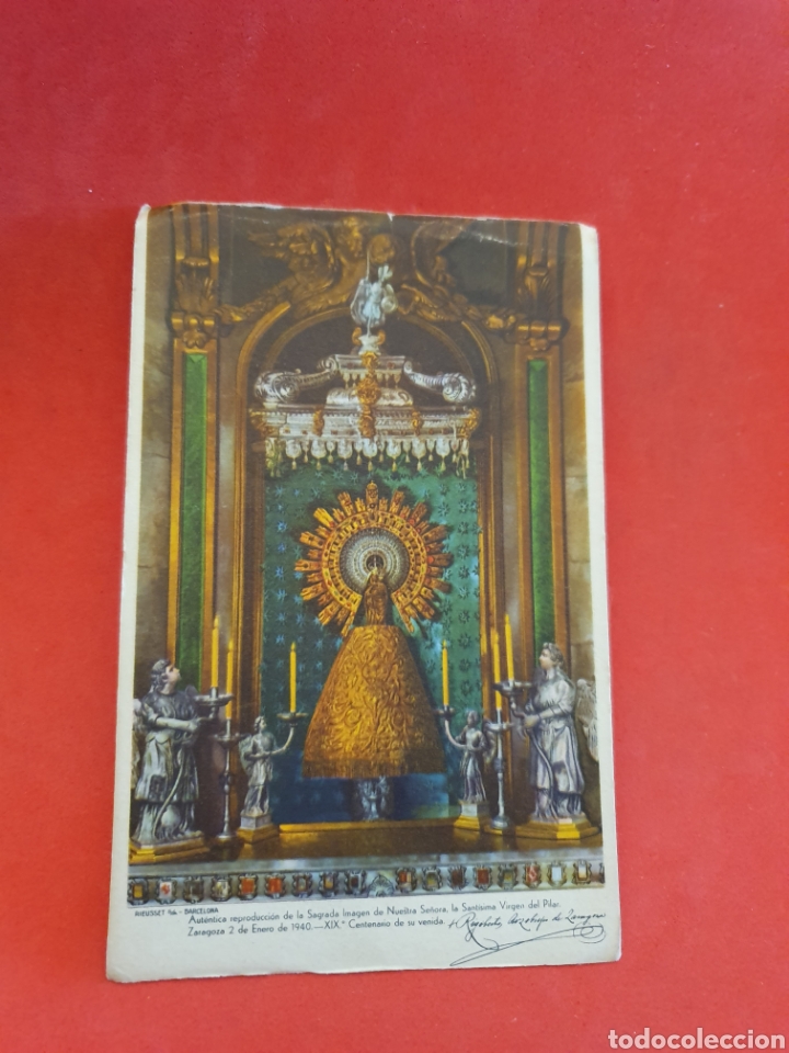 Postales: Sagrada Imagen de Nuestra Santisima Virgen del Pilar.1940.