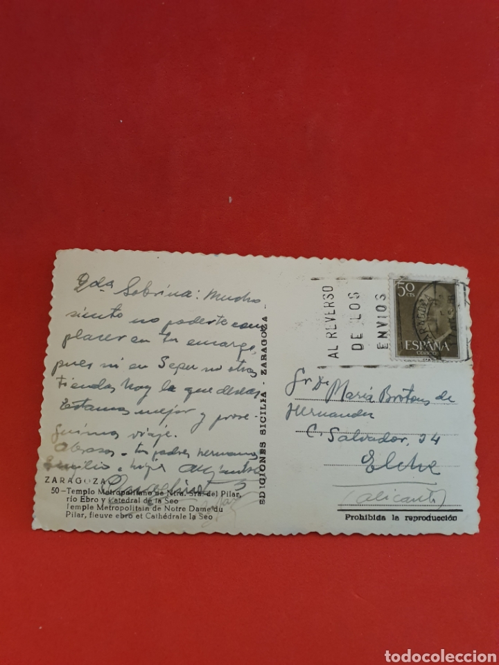 Postales: Templo.Zaragoza.Circulada. - Foto 2