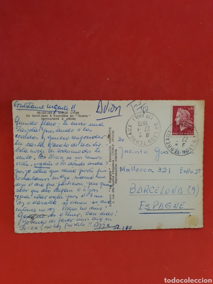 Postales: Saint Jean. Lyon. Circulada.1970. - Foto 2