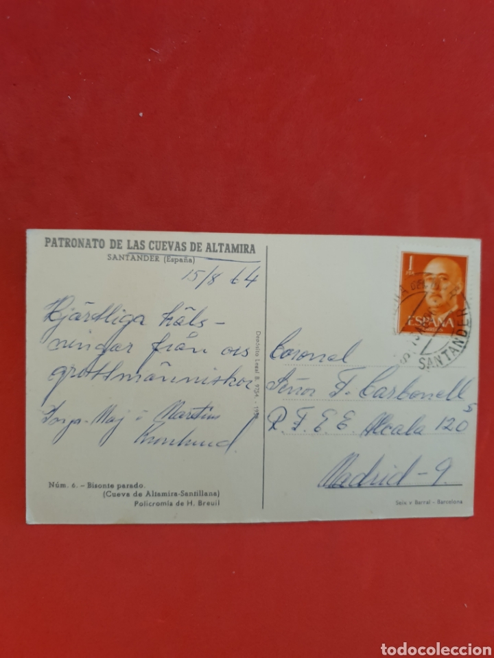 Postales: Patronato de las Cuevas de Altamira. Santander. 1964. - Foto 2
