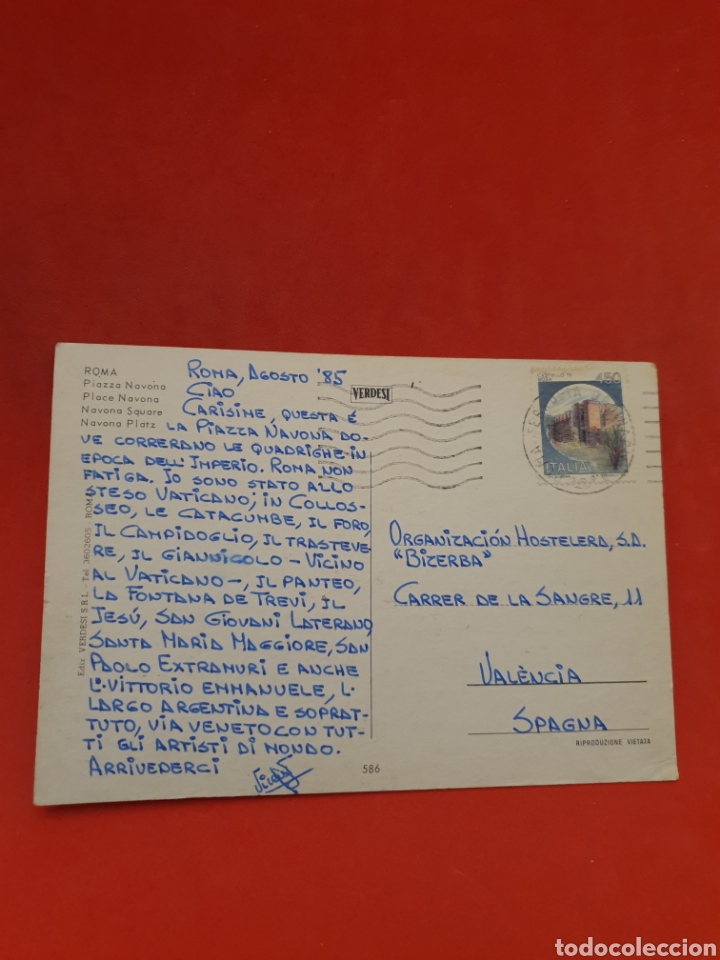 Postales: Roma.Plaza Navonna.Circulada.1985. - Foto 2