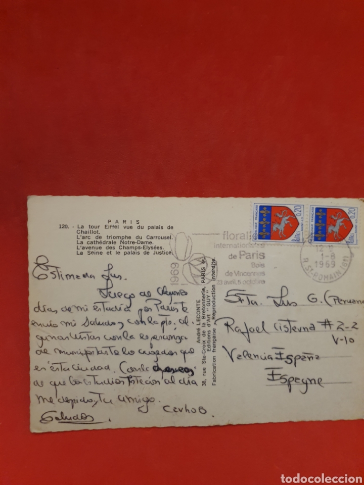 Postales: Paris.La torre Eifel.Circulada. - Foto 2