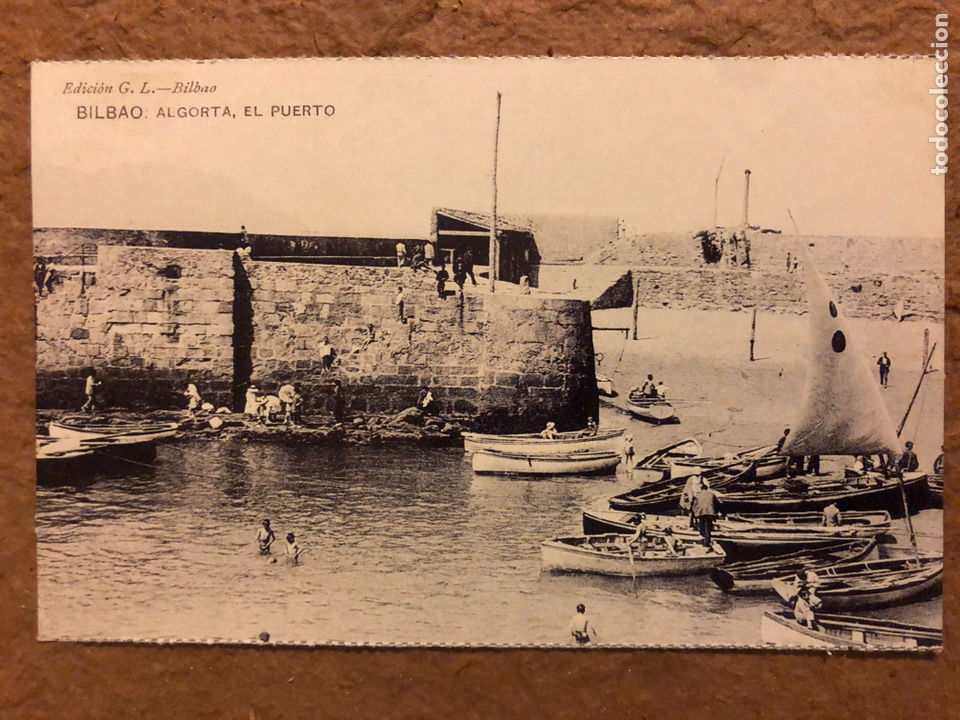 Postales: BILBAO, EL PUERTO DE ALGORTA. POSTAL SIN CIRCULAR COLECCI&Oacute;N DEIA BBK N&deg; 15. - Foto 1