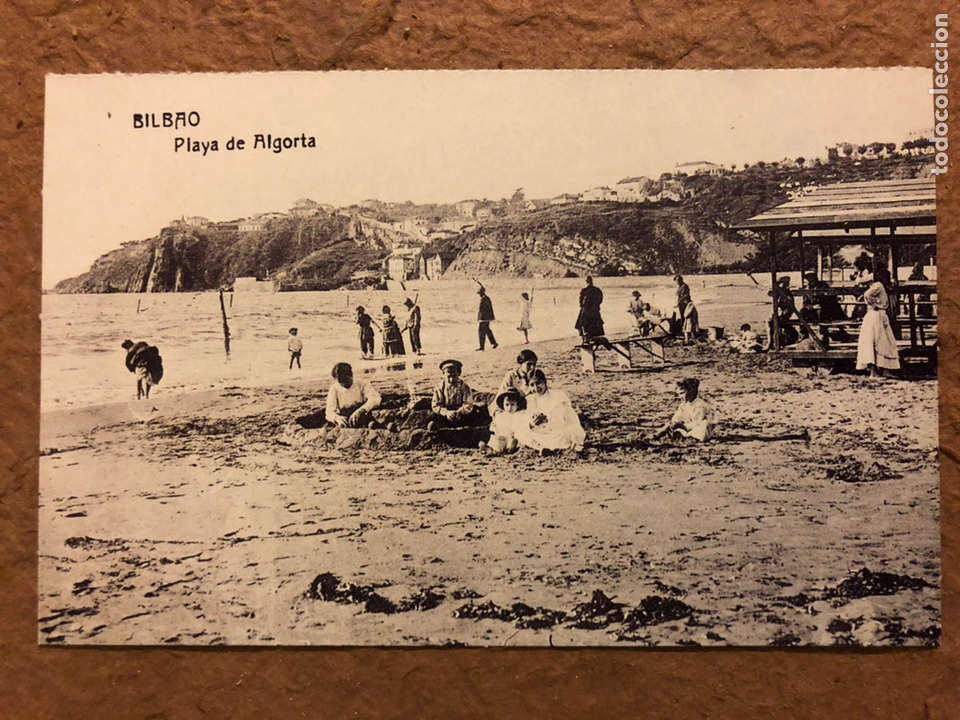 Postales: BILBAO, PLAYA DE ALGORTA. POSTAL SIN CIRCULAR COLECCI&Oacute;N DEIA BBK N&deg; 15. - Foto 1
