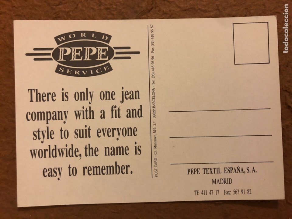 Postales: PEPE JEANS. POSTAL SIN CIRCULAR PUBLICITARIA. - Foto 2