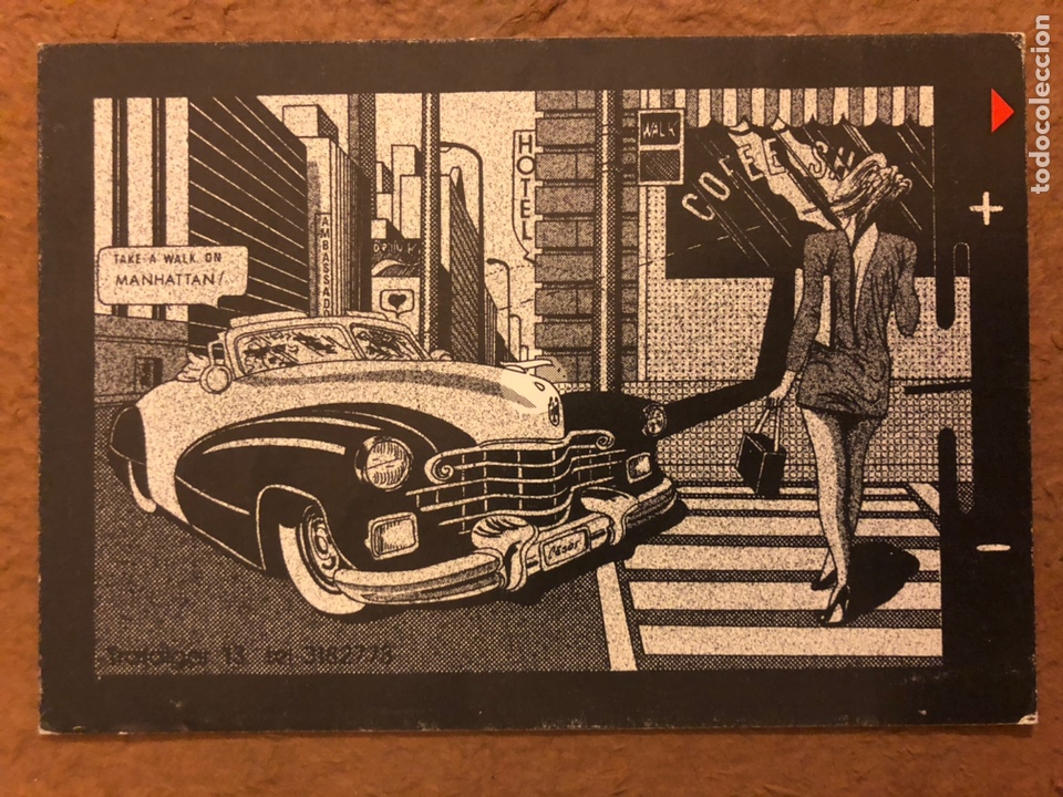 Postcards: TAKE A WALK ON MANHANTAN BY CESAR. POSTAL CIRCULADA PUBLICITARIA DEL LOCAL, A&Ntilde;OS 80.
