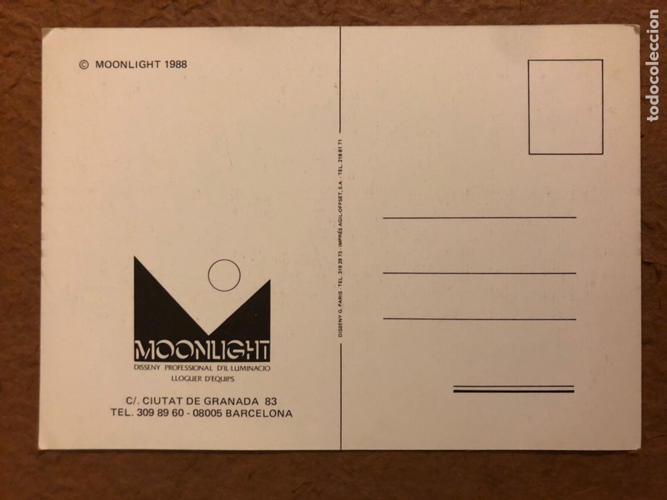Postales: MOONLIGHT DISSENY PROFESSIONAL D&rsquo;ILUMINACIO. POSTAL SIN CIRCULAR PUBLICITARIA DE 1988 - Foto 2