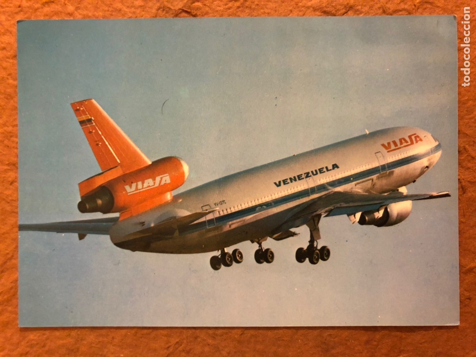 Cartoline: VIASA LA L&Iacute;NEA A&Eacute;REA DE VENEZUELA. POSTAL SIN CIRCULAR PUBLICITARIA. MCDONELL DOUGLAS DC-10-10