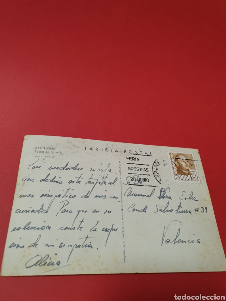 Postales: Barcelona.Paseo de Gracia.Circulada. - Foto 2