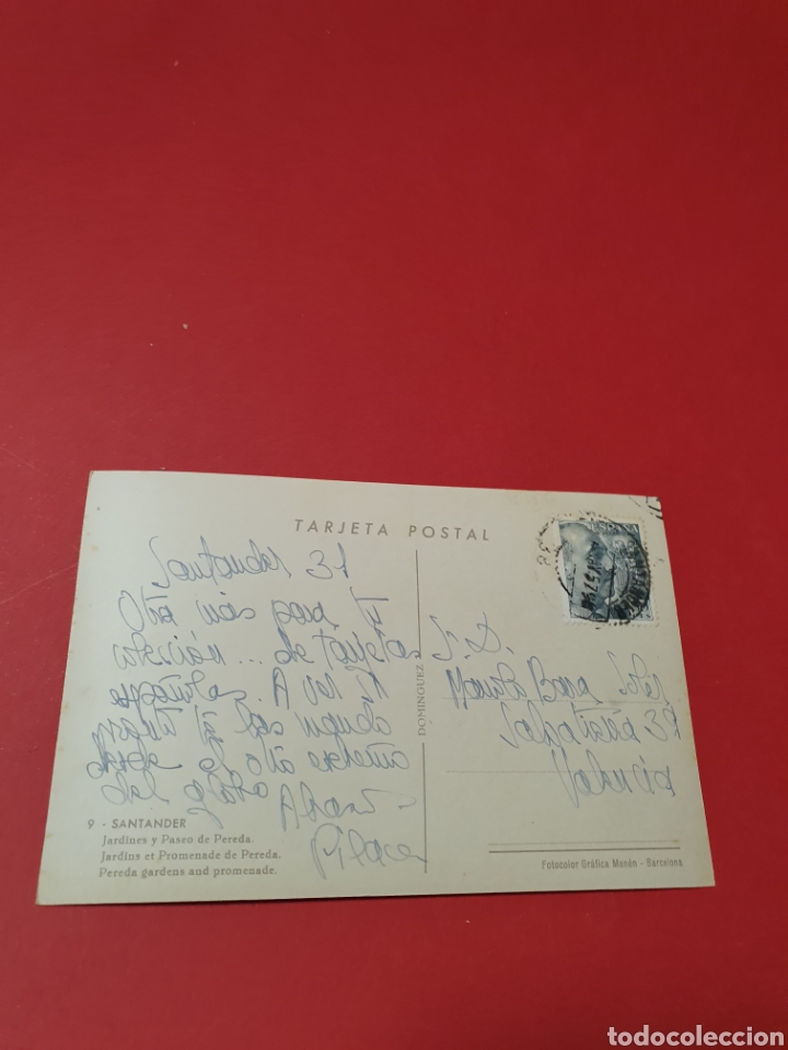 Postales: Santander.Jardines y Paseo de Pereda. Circulada. - Foto 2